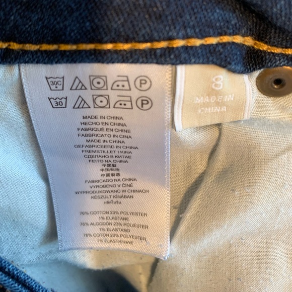 Michael Kors Dark Wash Blue Jeans High Rise Straight Leg Size 8 - Picture 5 of 5